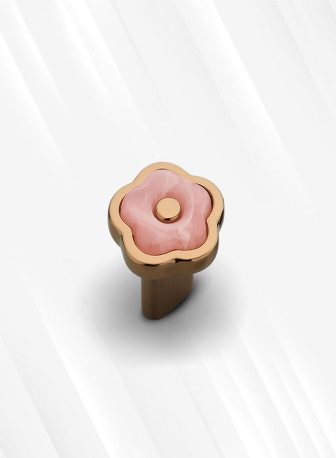 Fittingo Flower Design Knobs for Drawer/Door Knob/Drawer Handle/Decorative Knobs and Pulls Drawer Knob/Zinc Alloy (PVD Rose Gold) Pack of 6 - Image 1